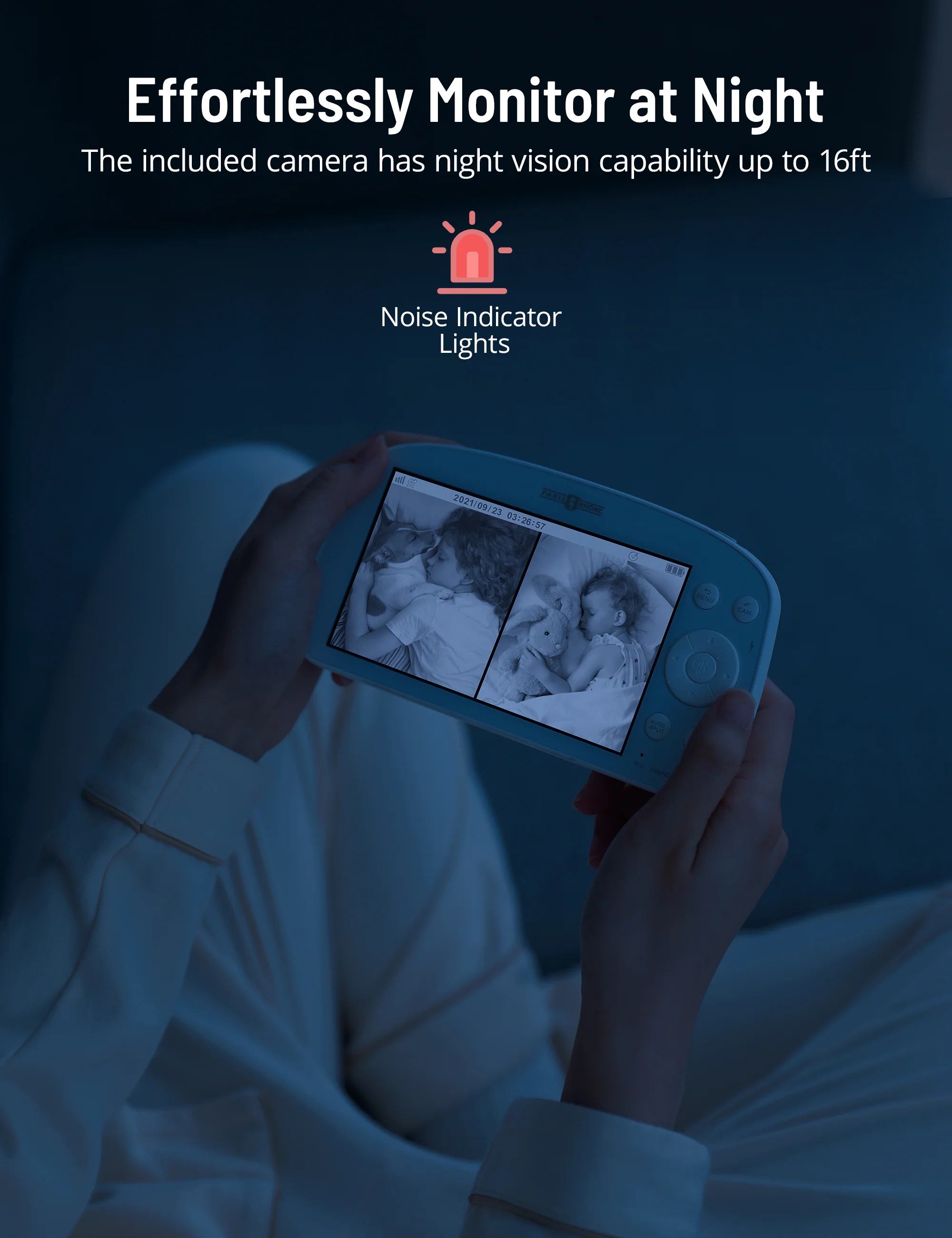 1080P Baby Monitor PE-IH004, With Camera and Audio Split Screen - Image 4