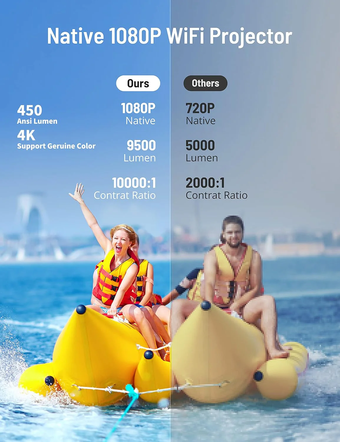 1080P WIFI Projector with Bluetooth Supported PE-SP001 - Image 4