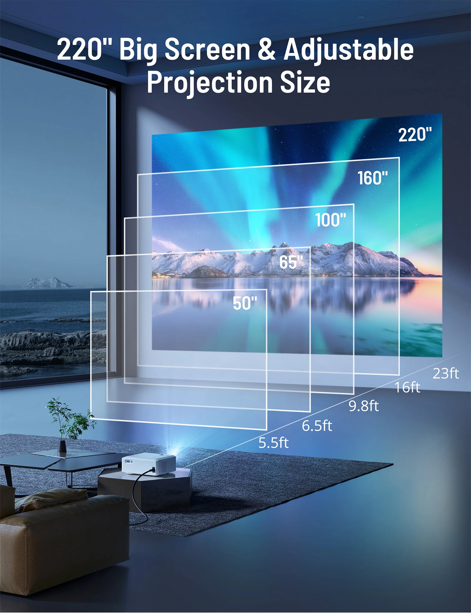 1080P WIFI Projector with Bluetooth Supported PE-SP001 - Image 5