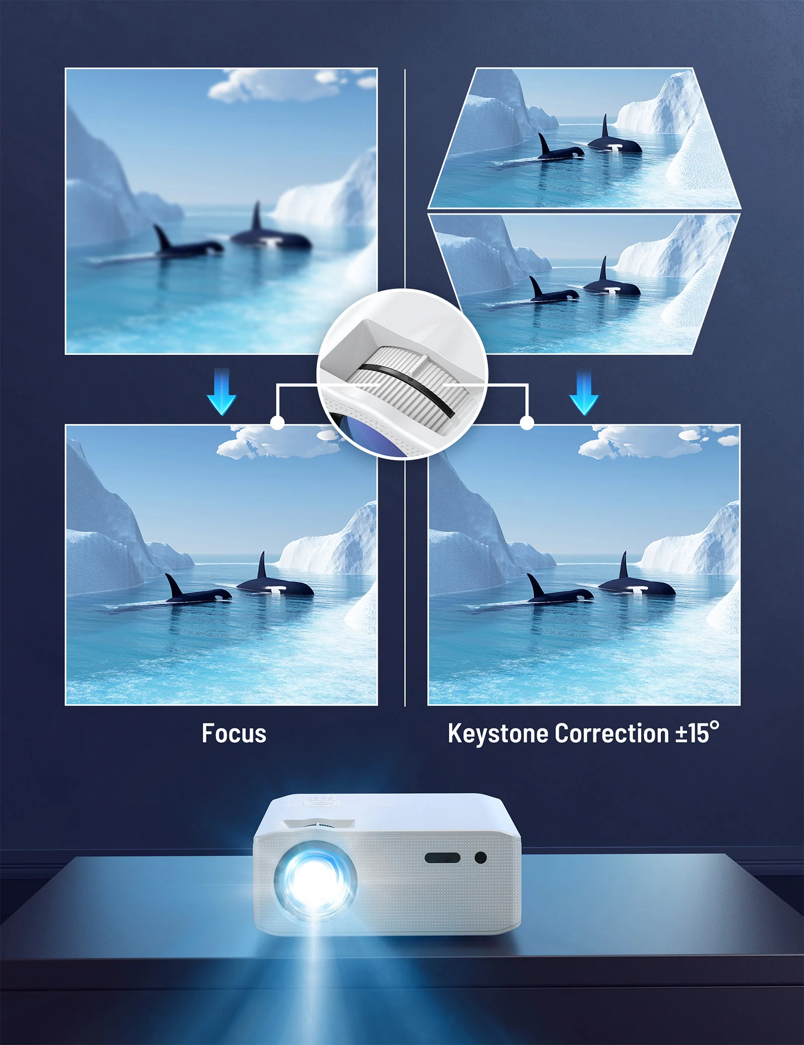 1080P WIFI Projector with Bluetooth Supported PE-SP001 - Image 9