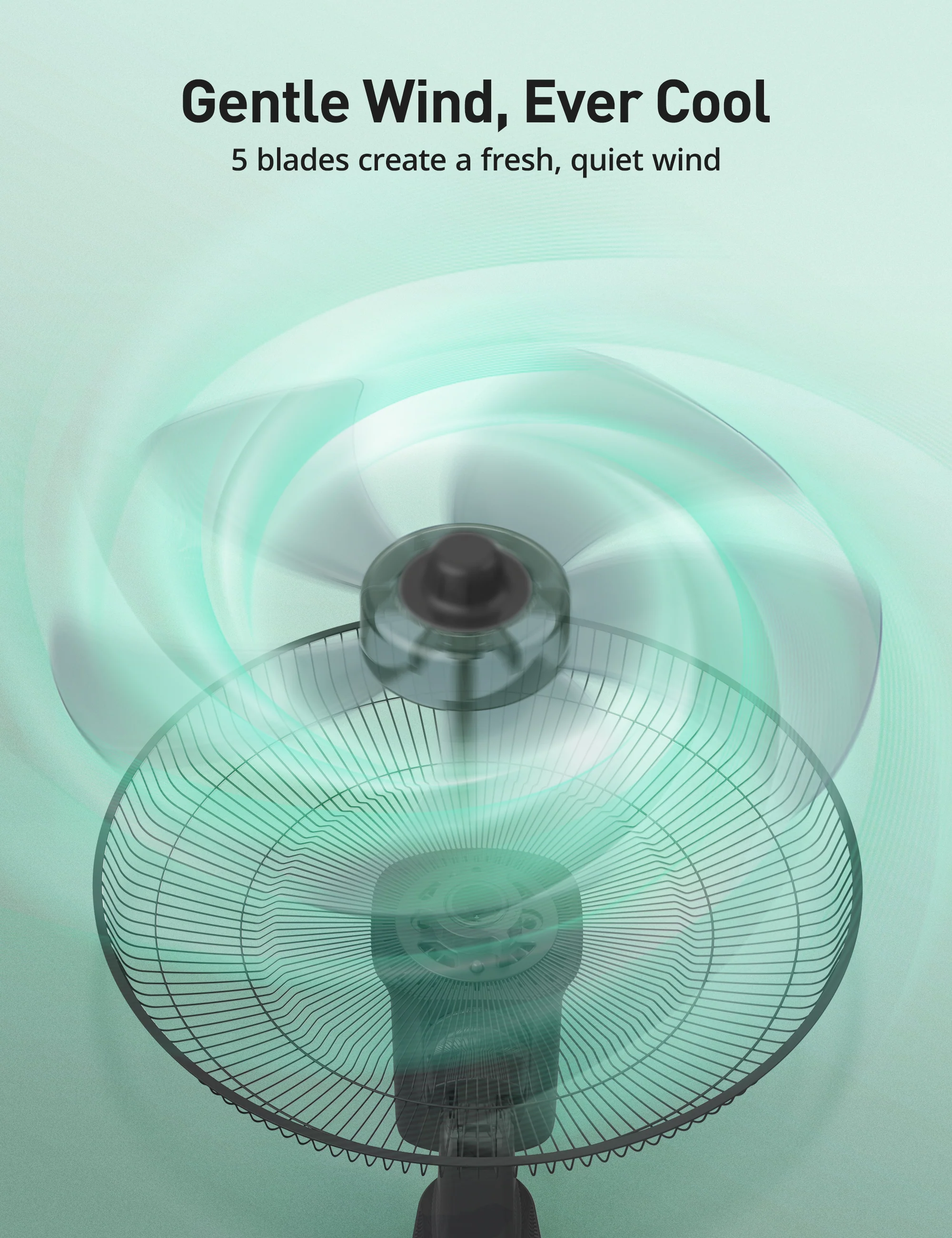 90° Oscillation Powerful 2100 CFM Wall Fan - Image 3
