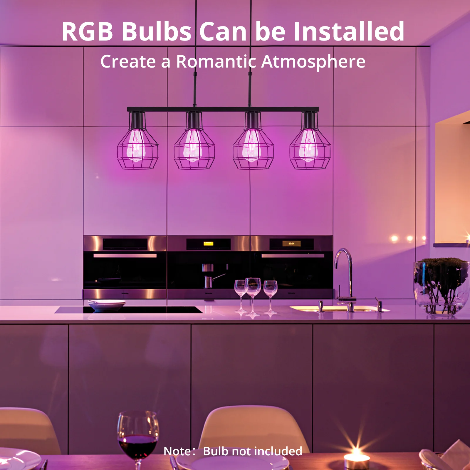 TaoTronics 4-Light Kitchen Island Lighting Adjustable Height Pendant Light Fixtures - Image 4