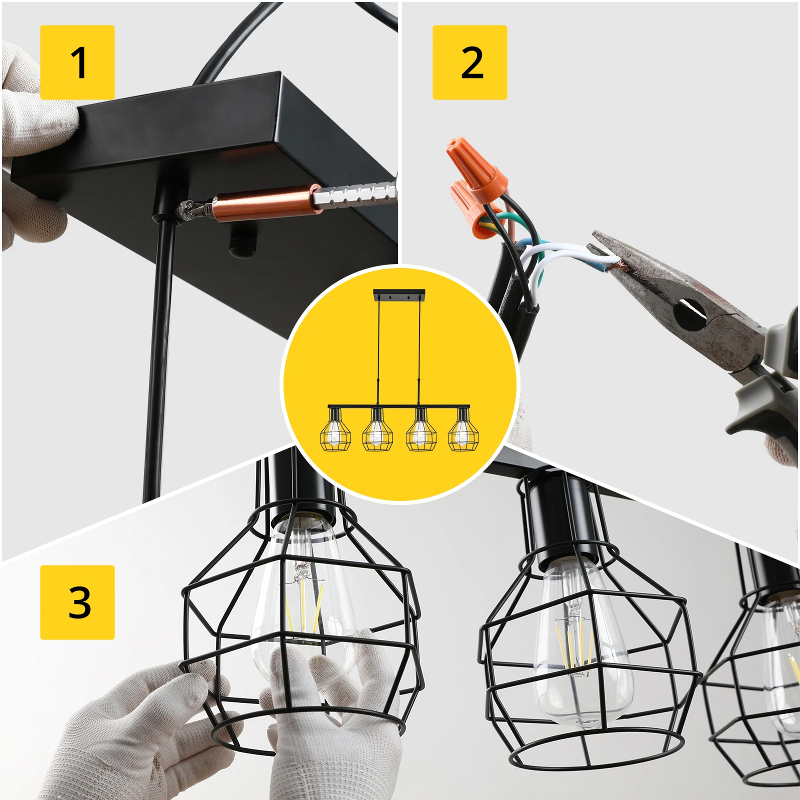 TaoTronics 4-Light Kitchen Island Lighting Adjustable Height Pendant Light Fixtures - Image 8