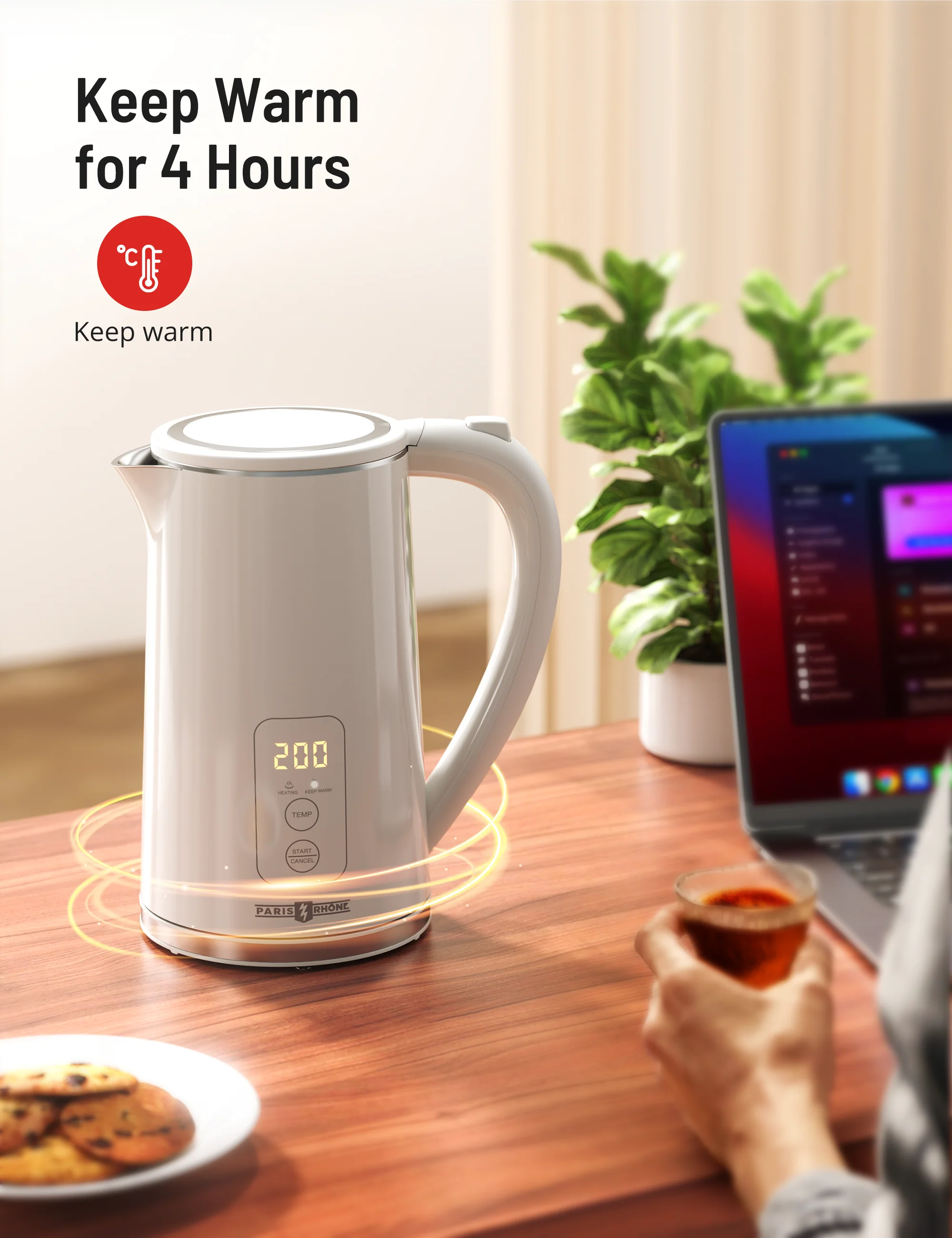 TaoTronics Electric Kettle 1.7L 1500W for Tea and Coffee, BPA-Free, Auto Shut-Off PE-EK022 - Image 6