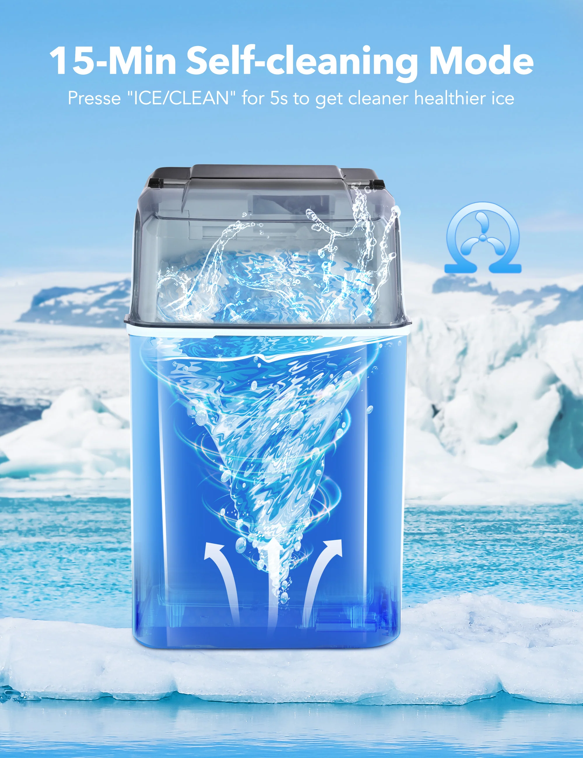 TaoTronics Ice Maker NB-IC001, Smart Countertop Compact Machine with One Click - Image 5