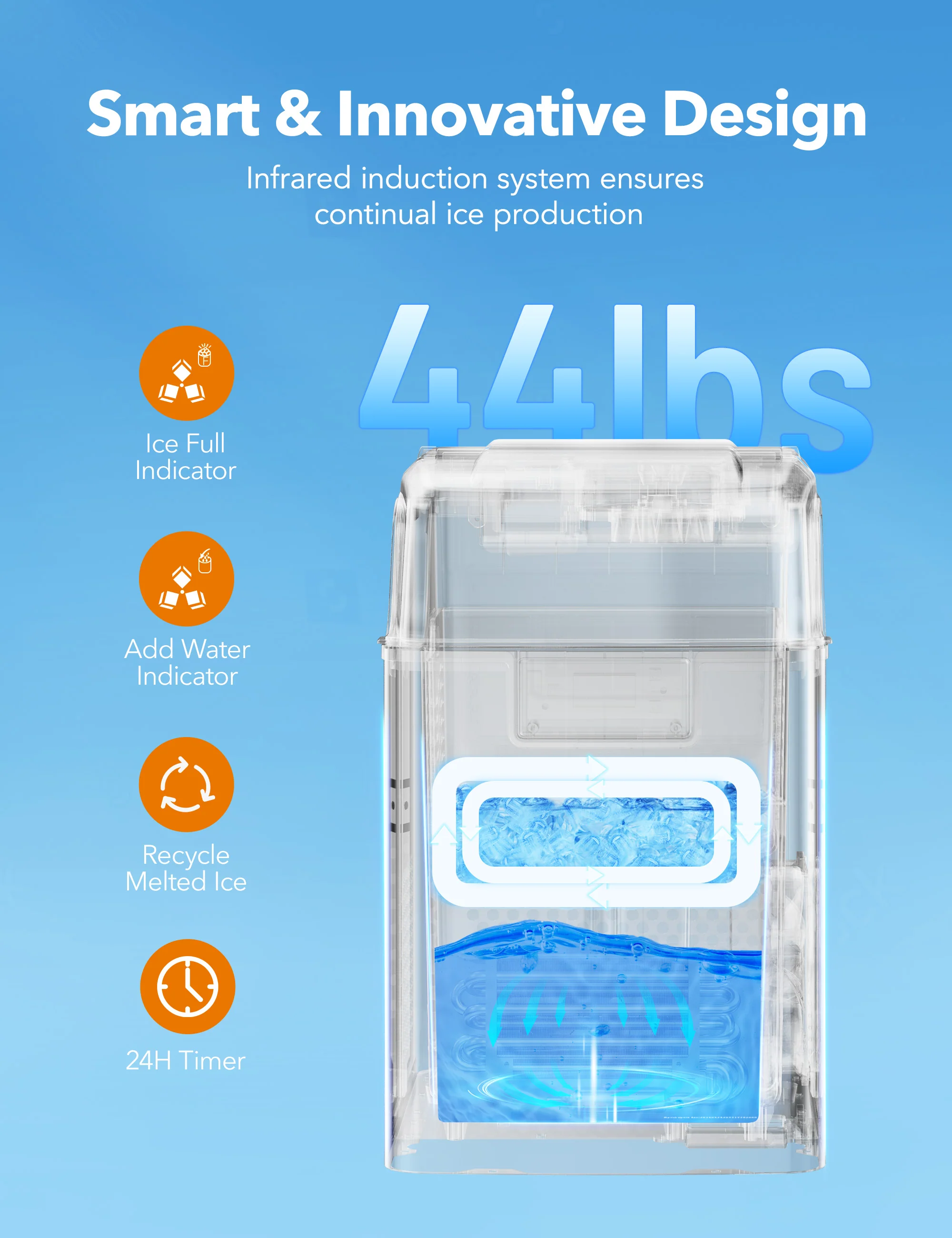 TaoTronics Ice Maker NB-IC001, Smart Countertop Compact Machine with One Click - Image 9