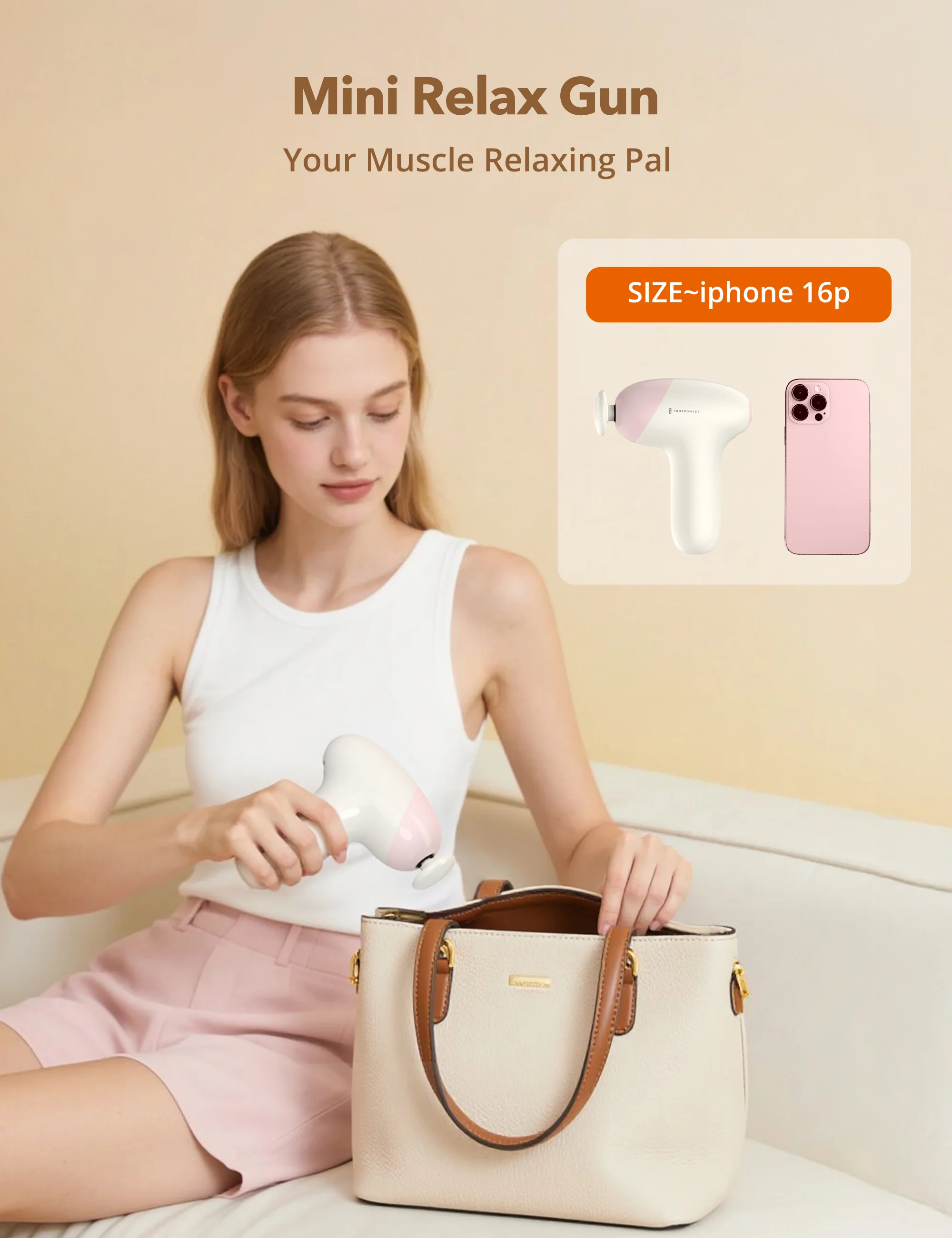 TaoTronics | Massage Gun TT-PCA007, Ergonomic Self-Care Full Body Mini Massage Gun - Image 3