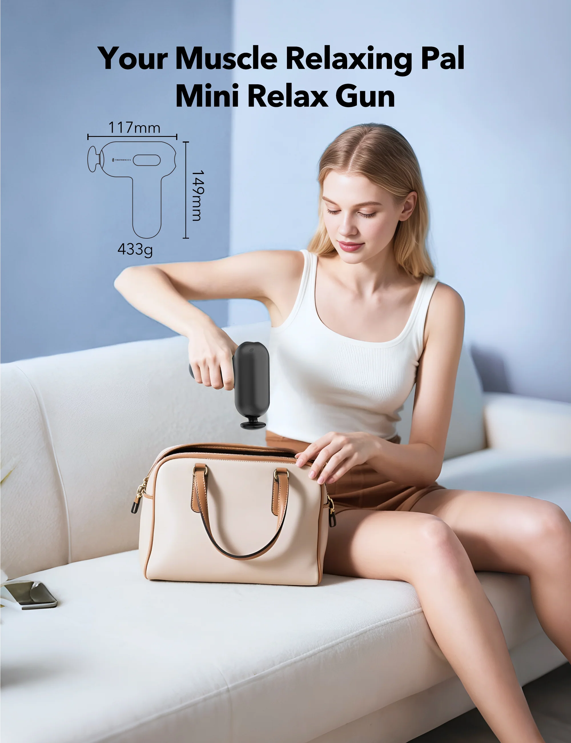 TaoTronics | Massage Gun TT-PCA005, LED Touch Control Massager - Image 10