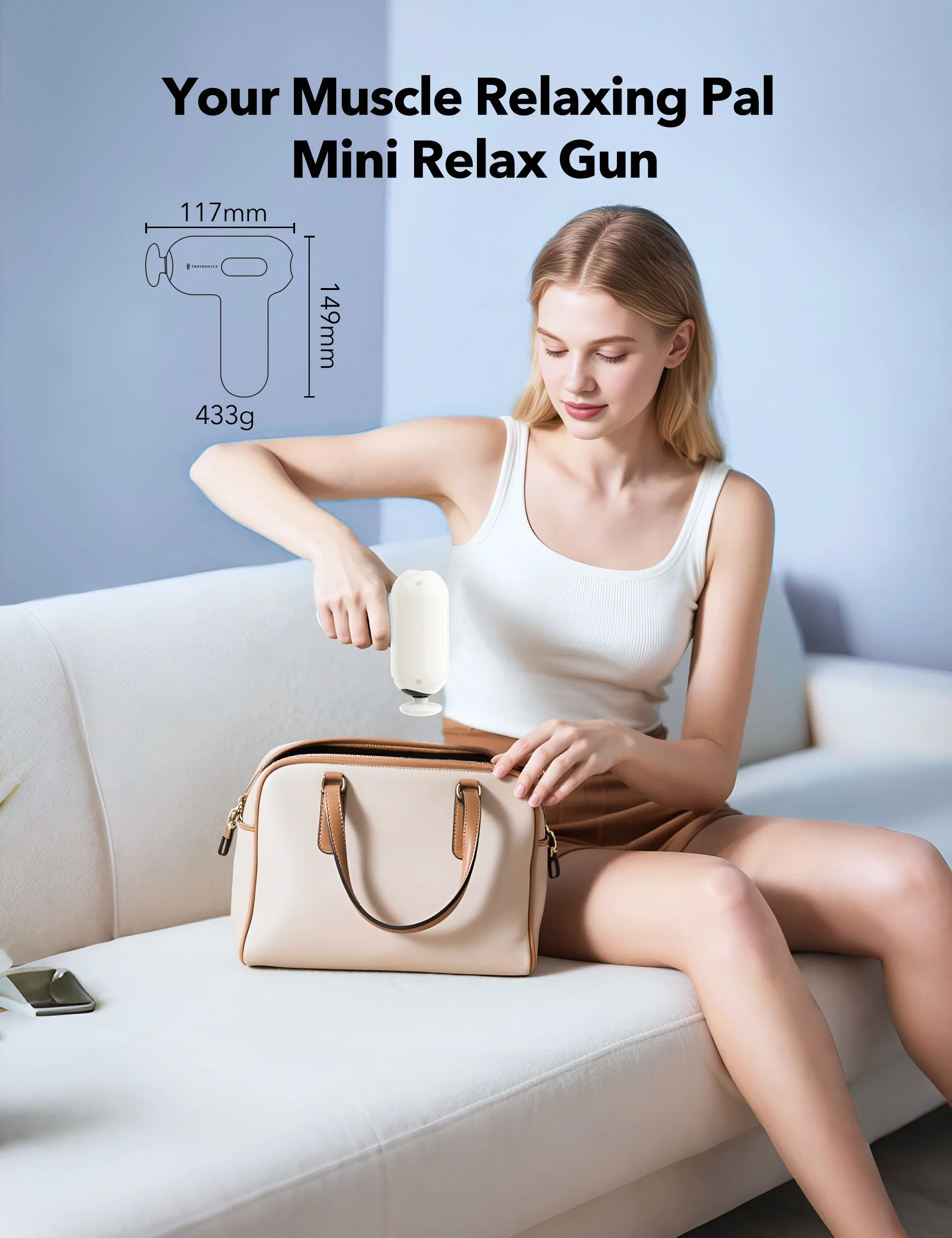 TaoTronics | Massage Gun TT-PCA005, LED Touch Control Massager - Image 6