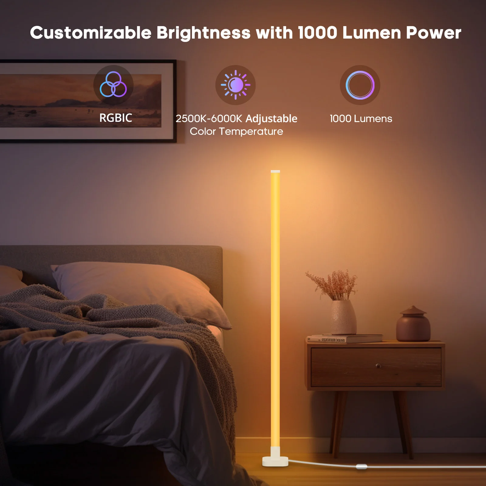TaoTronics RGBIC Smart Floor Lamp NB-DL006 White - Image 13