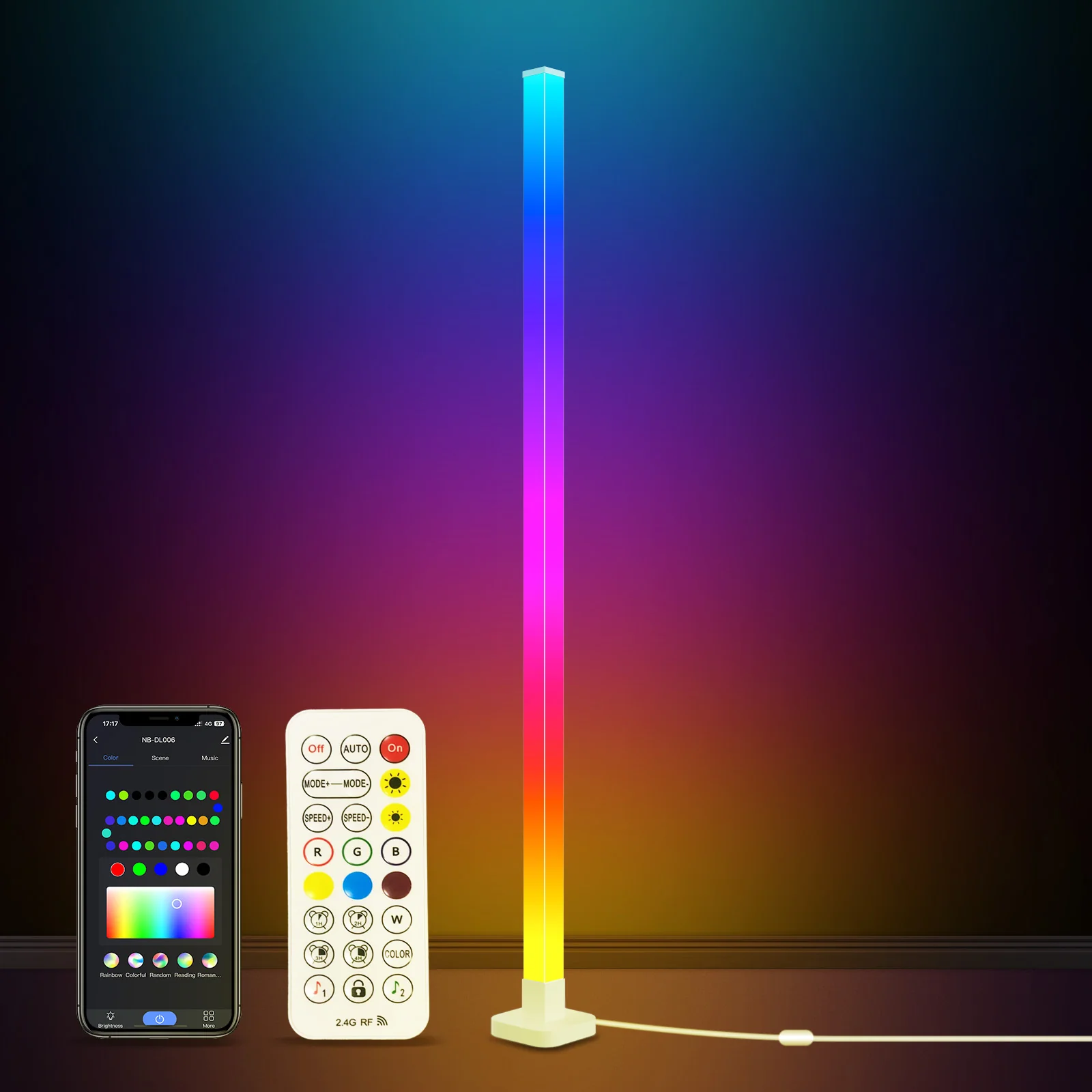 TaoTronics RGBIC Smart Floor Lamp NB-DL006 White - Image 3