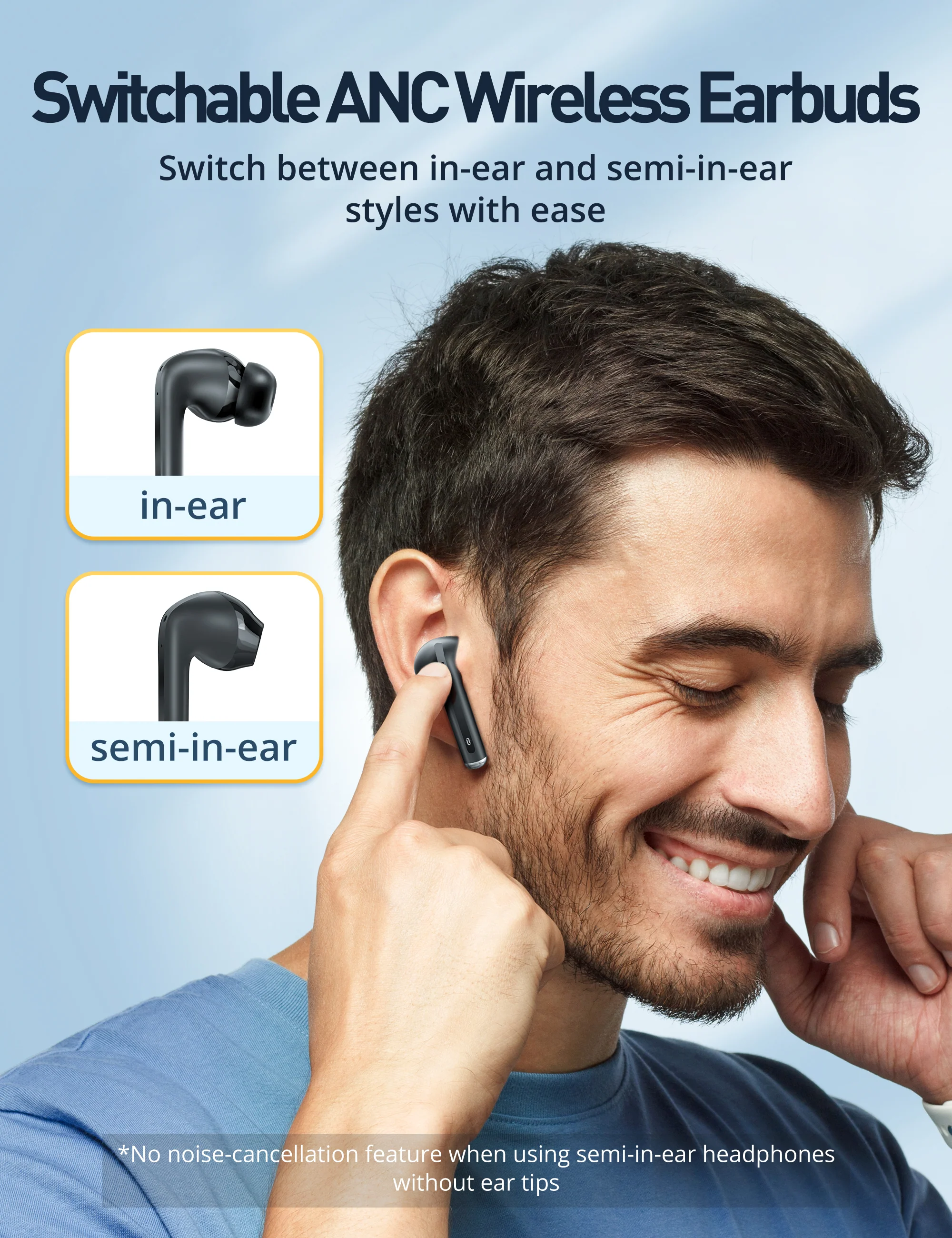 TaoTronics Wireless Earbuds BH1118, 25 dB Noise Cancelling 24H Playtime IPX5 Pass-Through Mode 4 Mic ENC - Image 8