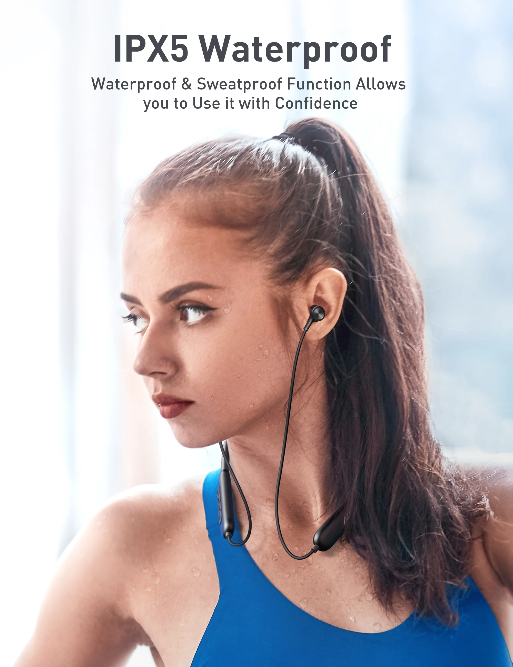 Taotronics | NB-BH115 Wireless Neckband Earbuds with Mics Bluetooth 5.3 Magnetic Headphones - Image 4