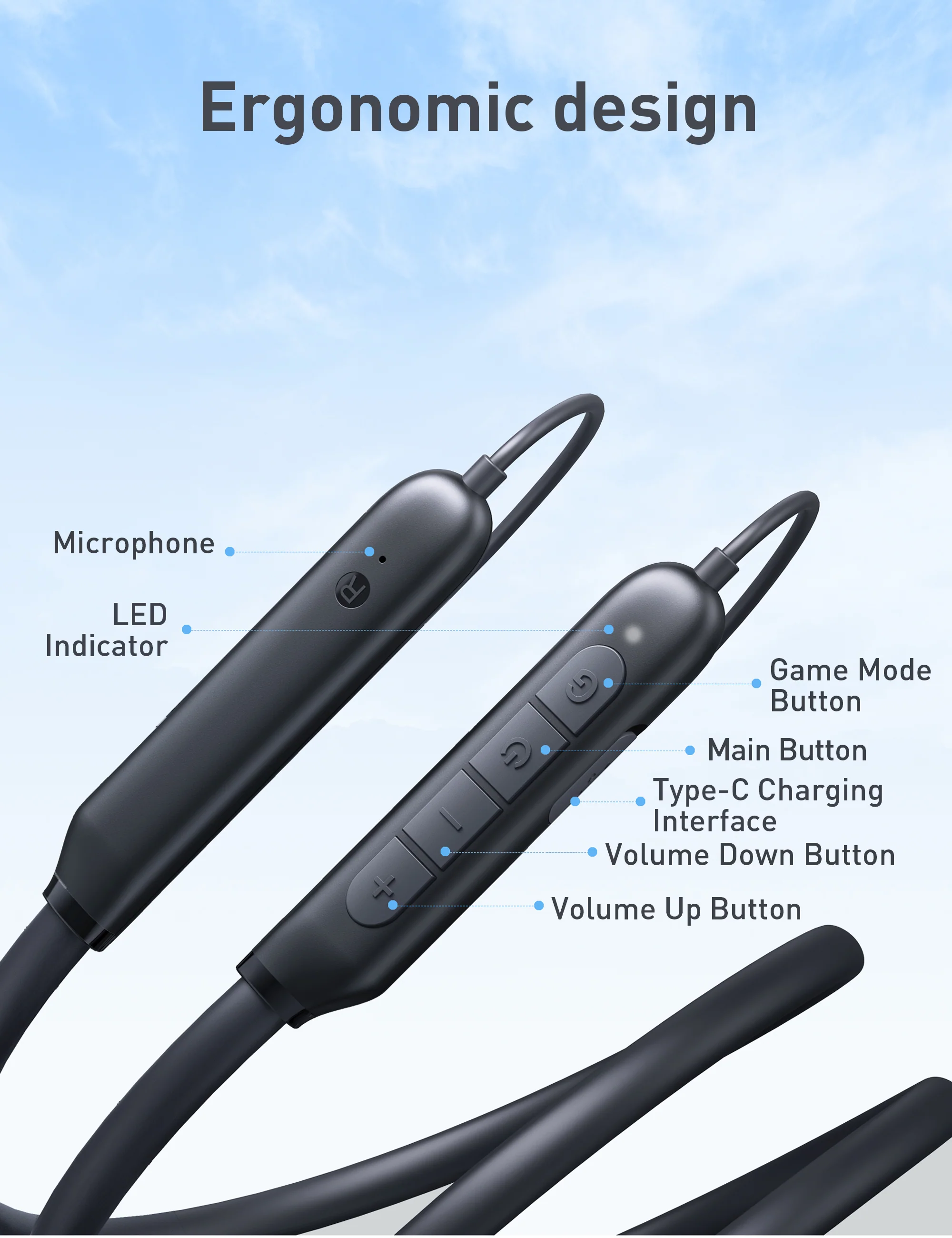 Taotronics | NB-BH115 Wireless Neckband Earbuds with Mics Bluetooth 5.3 Magnetic Headphones - Image 5