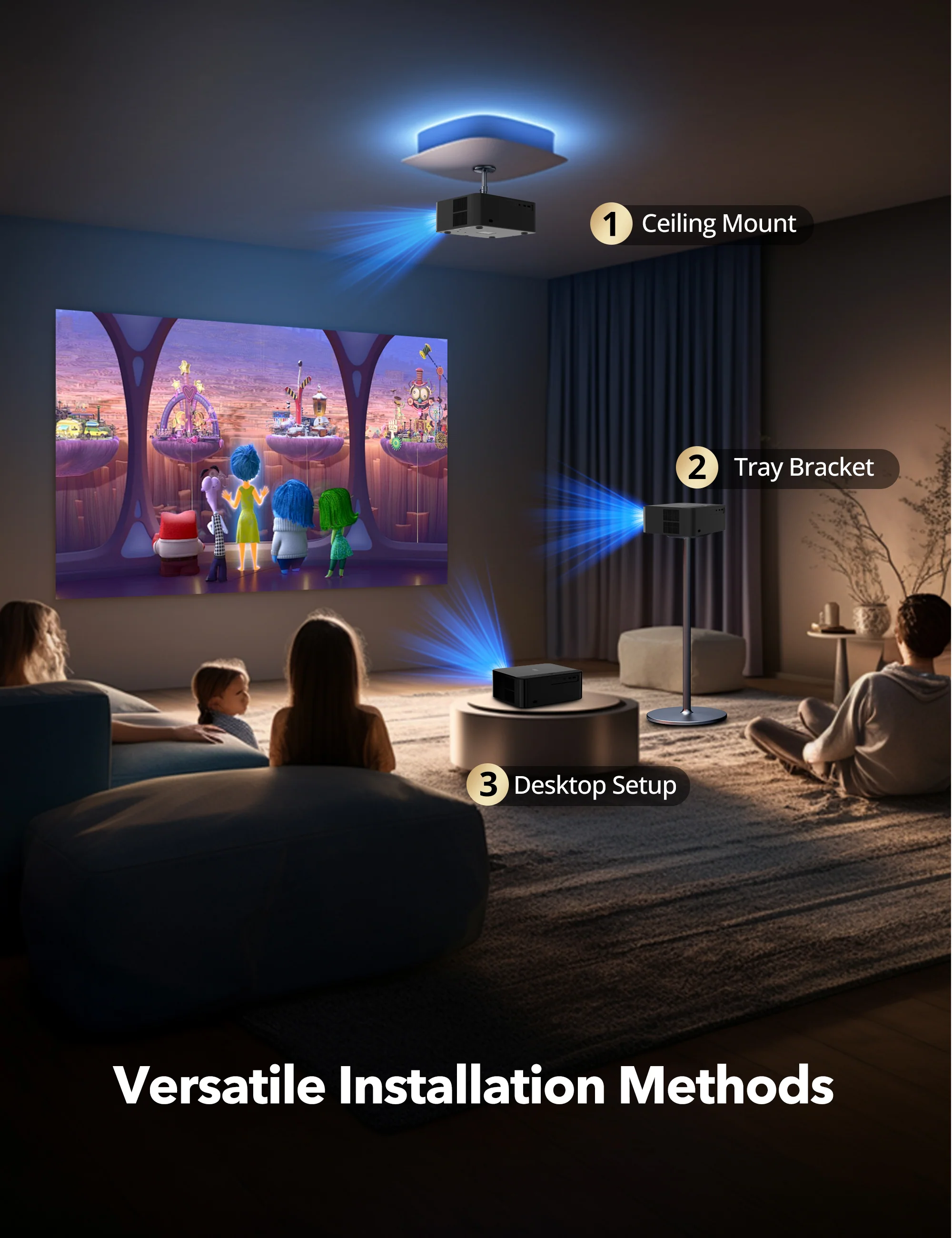 TaoTronics | Smart 4K Projector Google TV Wi-Fi 6 Auto Adjust TT-SP011 - Image 3