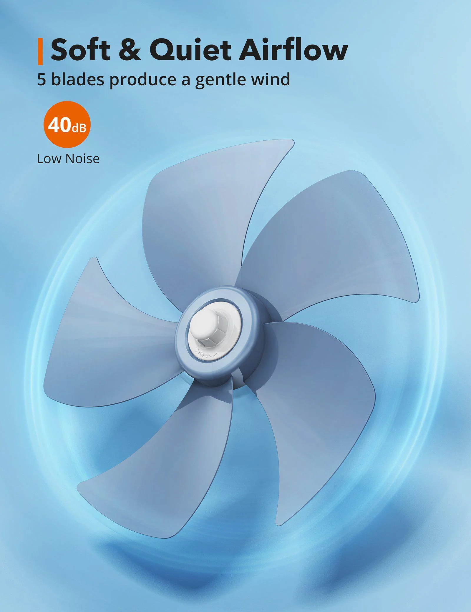 TaoTronics Wall Mount Fan TT-TF011, 16"5 Blades 5 Speeds Electric Fan with Remote Control - Image 3
